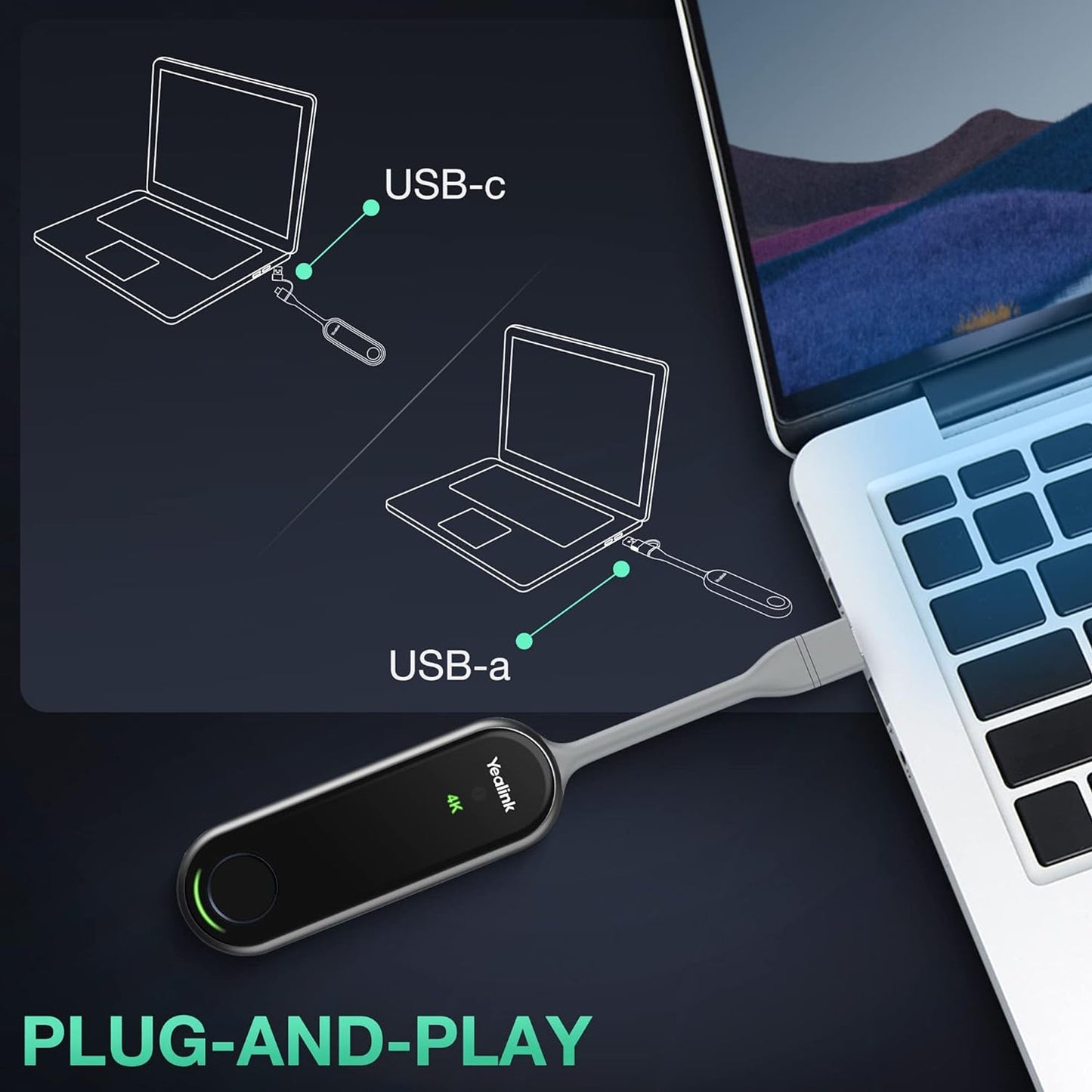 Yealink WPP30 USB Type-C 4K Wireless Presentation Pod